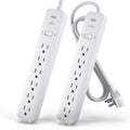 KMC Dual 6-Outlet 1080J Surge Protector with Braided Cord