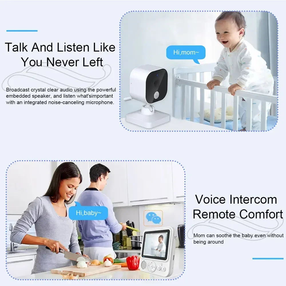 2.8 Inch Video Baby Monitor Wireless Mother Kid 2Way Audio Night Vision Video Surveillance Cam with Temperature Display Screen