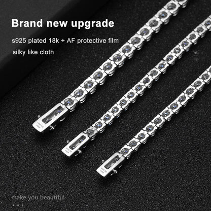 D VVS1 Moissanite Tennis Bracelet Original S925 Sterling Silver Plated 18K White Gold with GRA Bracelets for Women Man