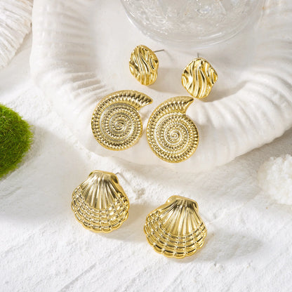 3 Pairs Bohemia Shell Starfish Dangle Earring Set for Women Summer Beach Conch Drop Geometric Earring Girls Fashion Jewelry