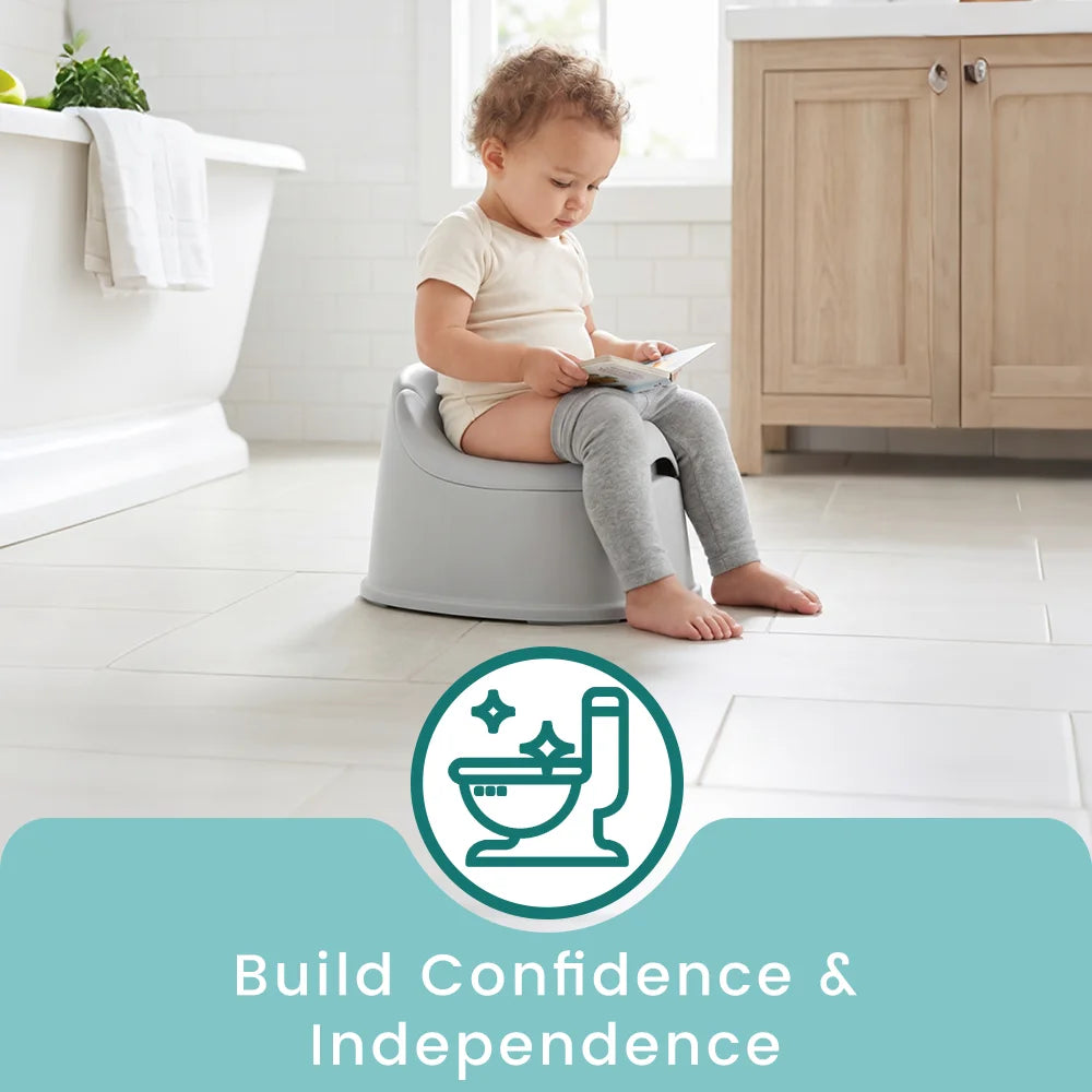 Ergonomic Baby Potty Training Toilet for Toddlers, Elevated Comfort Potty Chair with Anti-Slip Base, Easy to Clean, Pink/Grey