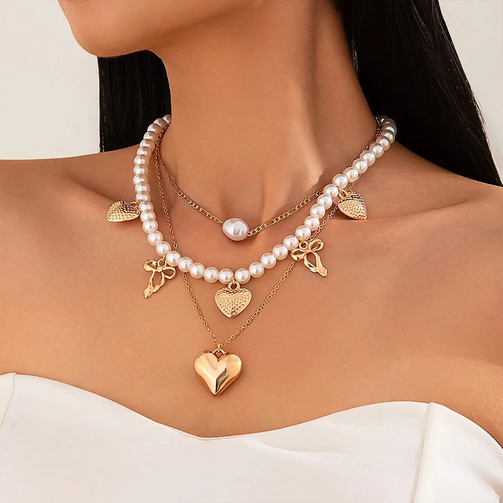 Alloy Beads Multi-Layer Necklace Beach Style Holiday Travel Starfish Pendant Necklace Jewelry Gift Shell Necklace for Women