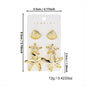 3 Pairs Bohemia Shell Starfish Dangle Earring Set for Women Summer Beach Conch Drop Geometric Earring Girls Fashion Jewelry