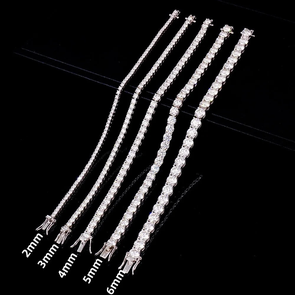 100% Real Moissanite Tennis Bracelet 925 Sterling Silver Plated 18K Gold with GRA Bracelet for Women Man Sparkling Party Jewelry