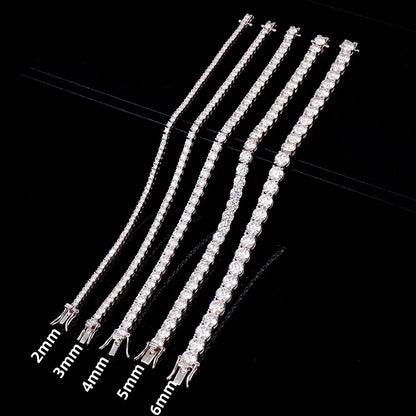 100% Real Moissanite Tennis Bracelet 925 Sterling Silver Plated 18K Gold with GRA Bracelet for Women Man Sparkling Party Jewelry