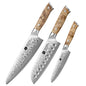 1-3PCS Damascus Steel Knife Set Chef Santoku Utility Knives 67 Layers Super Steel Figured Sycamore Brass Rivets 60HRC