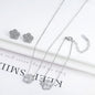3Pcs 18K Gold-Plated Five-Leaf Flower Necklace Earrings Bracelet Jewelry Set for Woman Fashion Party Jewelry Daily Wear Clover