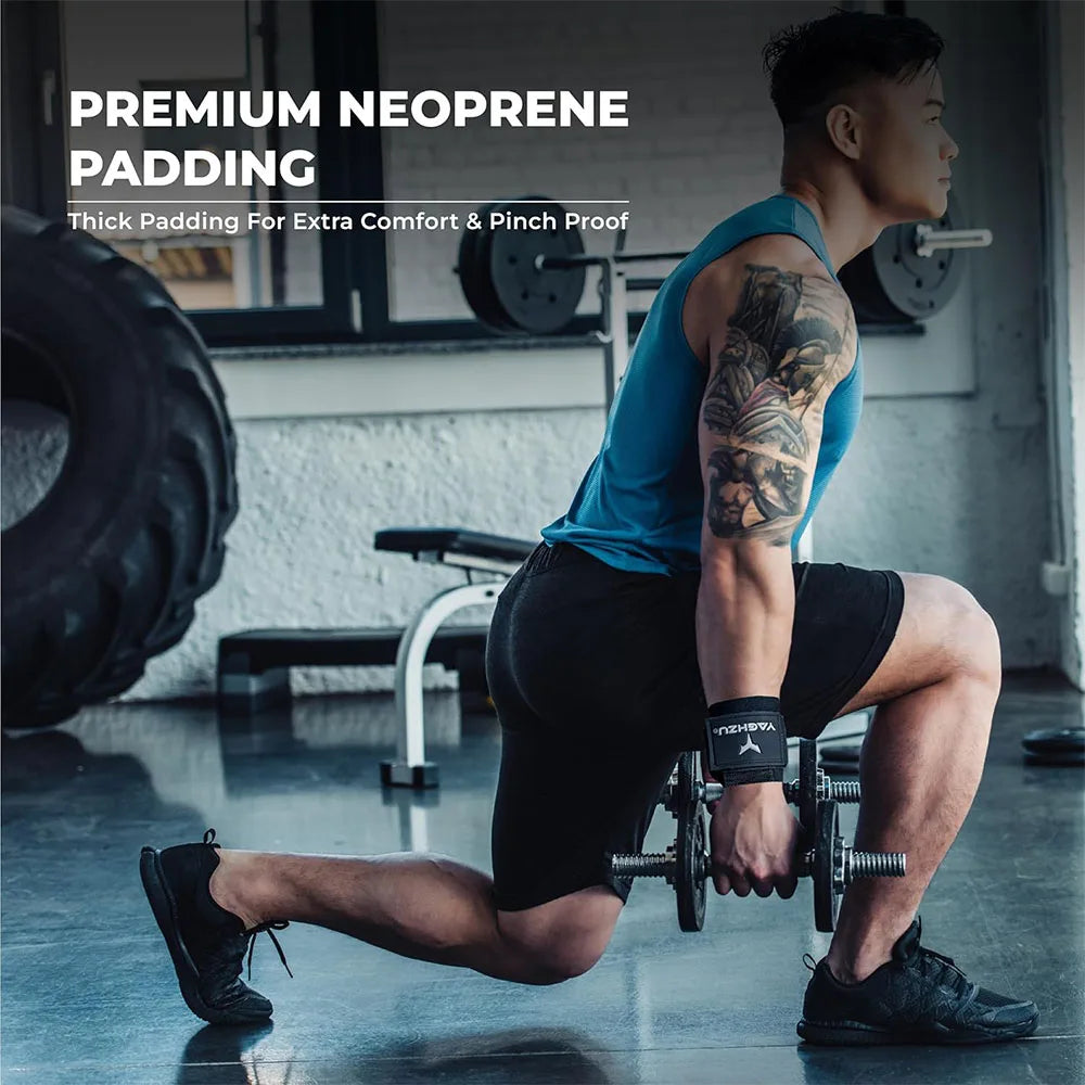 Widen Weight Lifting Hook Grips with Wrist Wraps Hand-Bar Wrist Strap Gym Fitness Hook Weight Strap Pull-Ups Power Lifting Glove