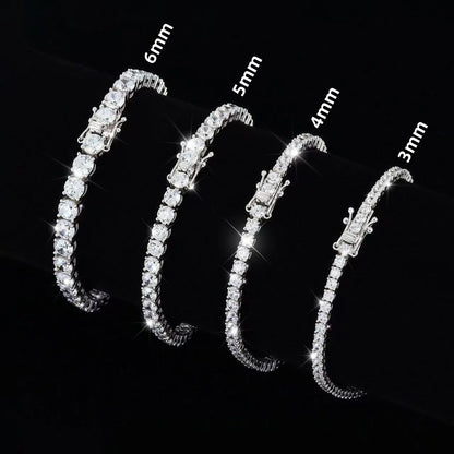 100% Real Moissanite Tennis Bracelet 925 Sterling Silver Plated 18K Gold with GRA Bracelet for Women Man Sparkling Party Jewelry