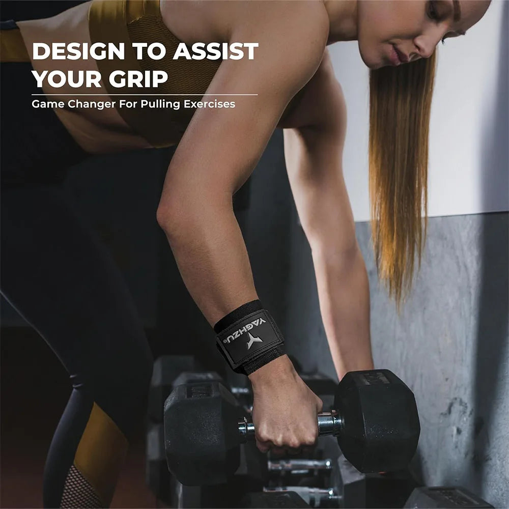 Widen Weight Lifting Hook Grips with Wrist Wraps Hand-Bar Wrist Strap Gym Fitness Hook Weight Strap Pull-Ups Power Lifting Glove