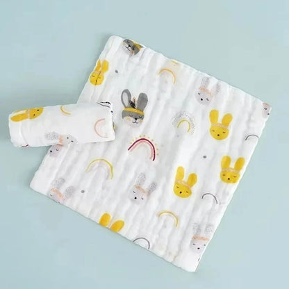 5Pcs/Lot Muslin 6 Layers Cotton Soft Baby Towels Baby Face Towel Handkerchief Bathing Feeding Face Washcloth Wipe Burp Cloth