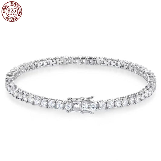 100% Real Moissanite Tennis Bracelet 925 Sterling Silver Plated 18K Gold with GRA Bracelet for Women Man Sparkling Party Jewelry