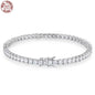 100% Real Moissanite Tennis Bracelet 925 Sterling Silver Plated 18K Gold with GRA Bracelet for Women Man Sparkling Party Jewelry