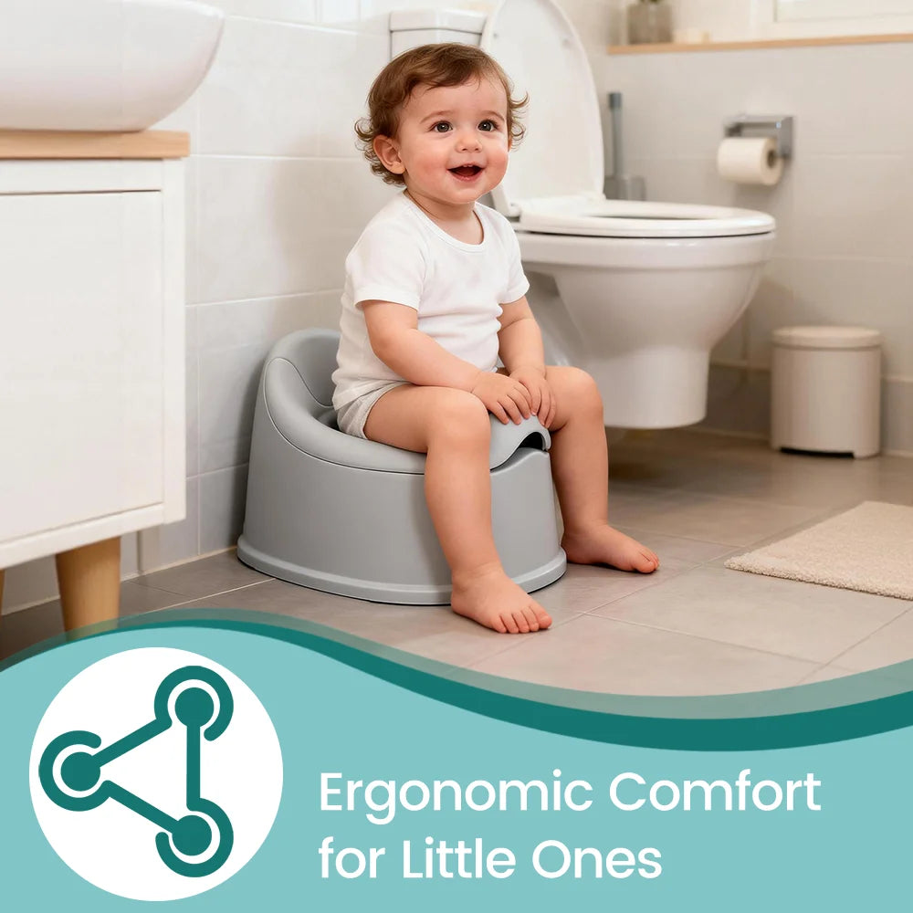 Ergonomic Baby Potty Training Toilet for Toddlers, Elevated Comfort Potty Chair with Anti-Slip Base, Easy to Clean, Pink/Grey