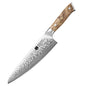 1-3PCS Damascus Steel Knife Set Chef Santoku Utility Knives 67 Layers Super Steel Figured Sycamore Brass Rivets 60HRC